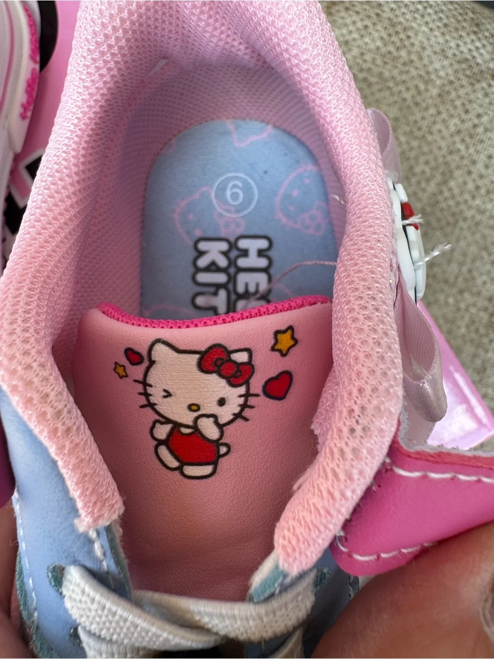 Hello Kitty Pink & Light Blue Kids Sneakers with Bow Accent